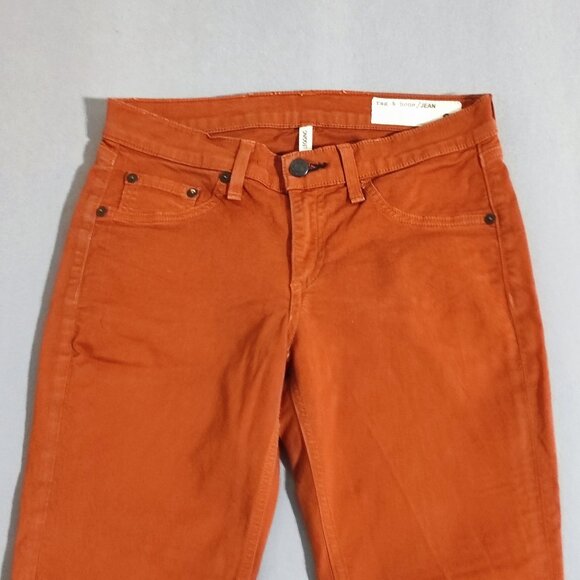 rag & bone jean jeggings women's size 26 rusty orange stretchy - Picture 2 of 14